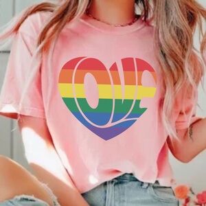 Love Rainbow Pride graphic t shirt S-4X